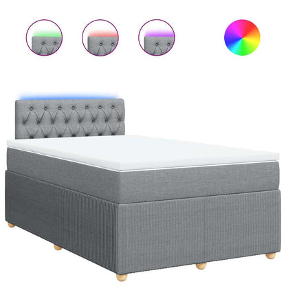 Giroletto a Molle con Materasso Grigio Chiaro 120x200cm Tessuto | homemem39