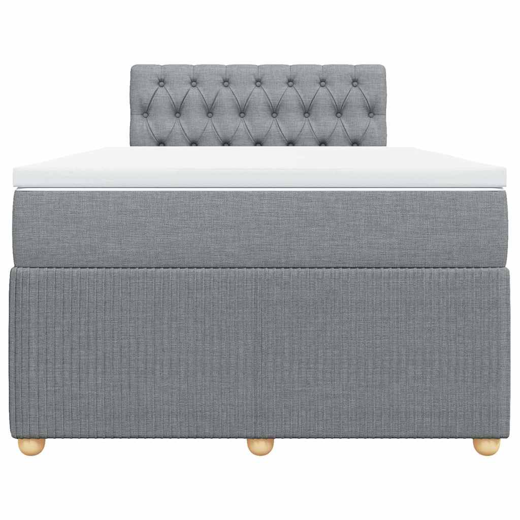 Giroletto a Molle con Materasso Grigio Chiaro 120x200cm Tessuto | homemem39