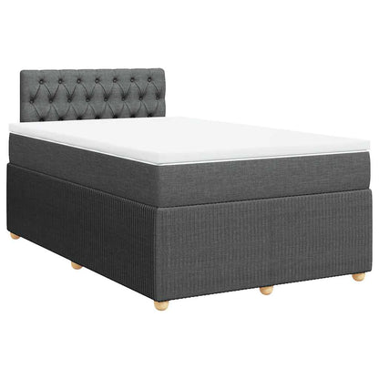 Giroletto a Molle con Materasso Grigio Scuro 120x200 cm Tessuto