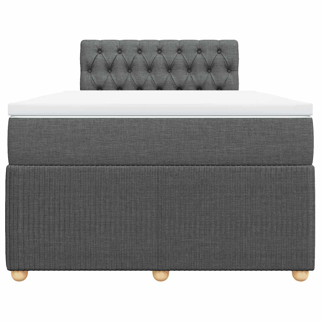 Giroletto a Molle con Materasso Grigio Scuro 120x200 cm Tessuto