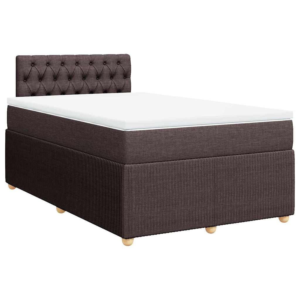 Giroletto a Molle con Materasso Marrone Scuro 120x200cm Tessuto | homemem39