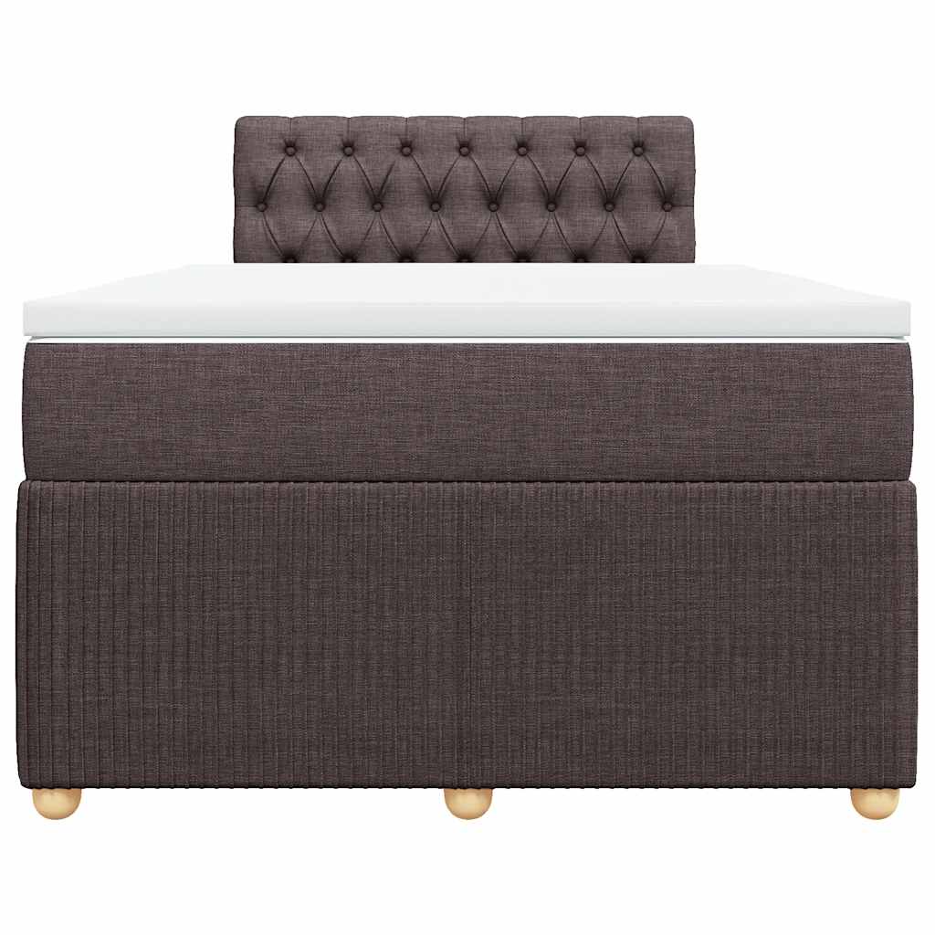 Giroletto a Molle con Materasso Marrone Scuro 120x200cm Tessuto