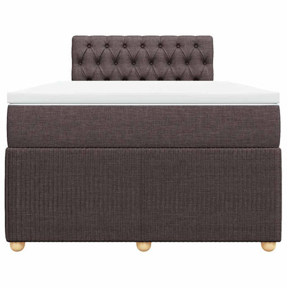 Giroletto a Molle con Materasso Marrone Scuro 120x200cm Tessuto