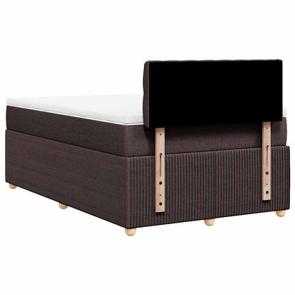 Giroletto a Molle con Materasso Marrone Scuro 120x200cm Tessuto