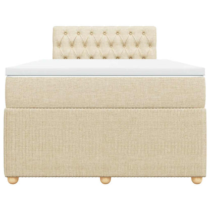 Giroletto a Molle con Materasso Crema 120x200 cm in Tessuto