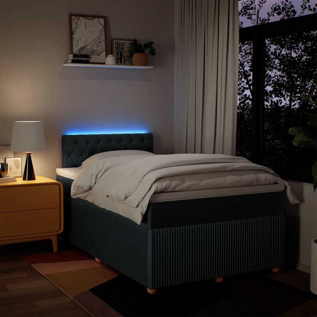 Giroletto a Molle con Materasso Blu 120x200 cm in Tessuto