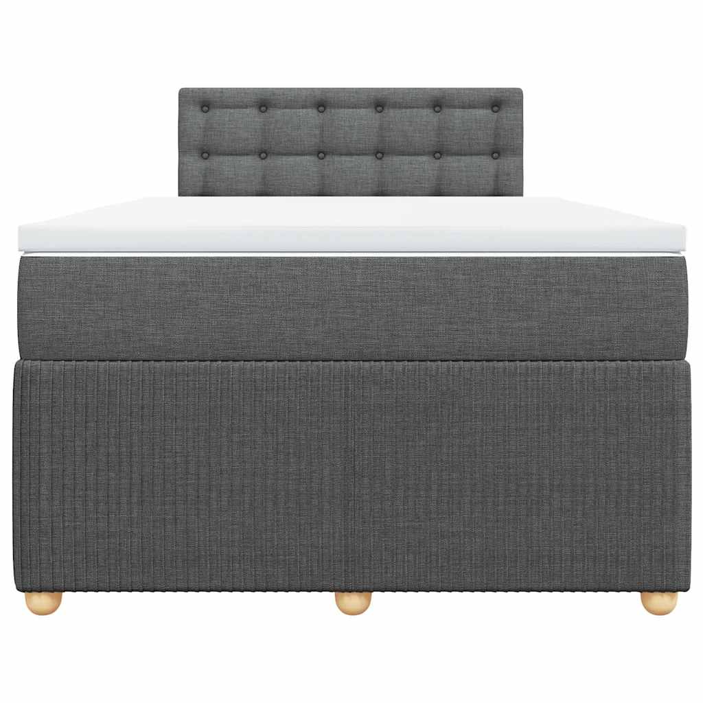 Giroletto a Molle con Materasso Grigio Scuro 120x200 cm Tessuto