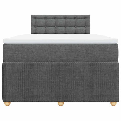 Giroletto a Molle con Materasso Grigio Scuro 120x200 cm Tessuto