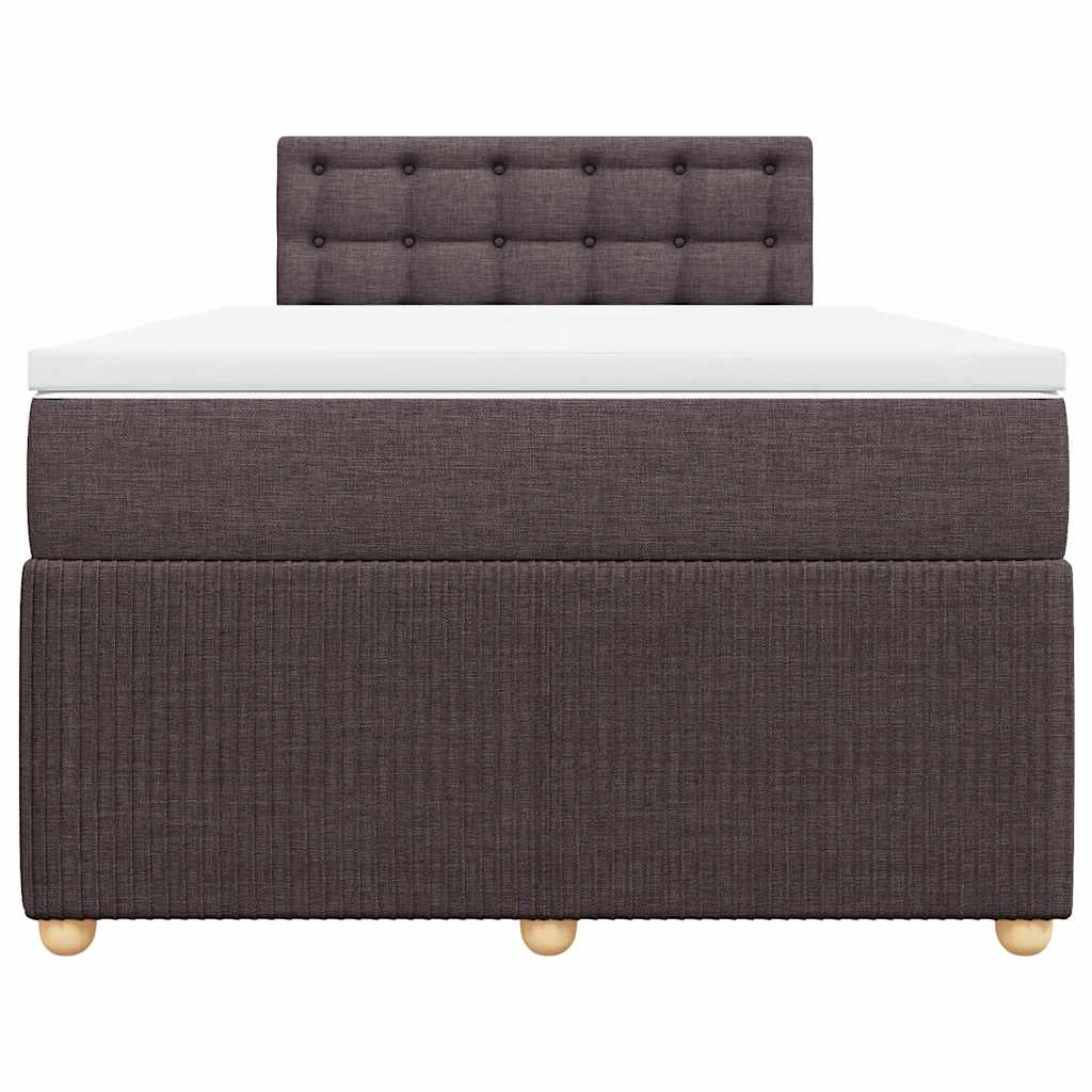 Giroletto a Molle con Materasso Marrone Scuro 120x200cm Tessuto | homemem39