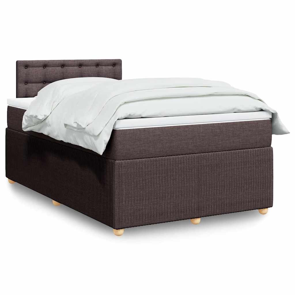 Giroletto a Molle con Materasso Marrone Scuro 120x200cm Tessuto | homemem39