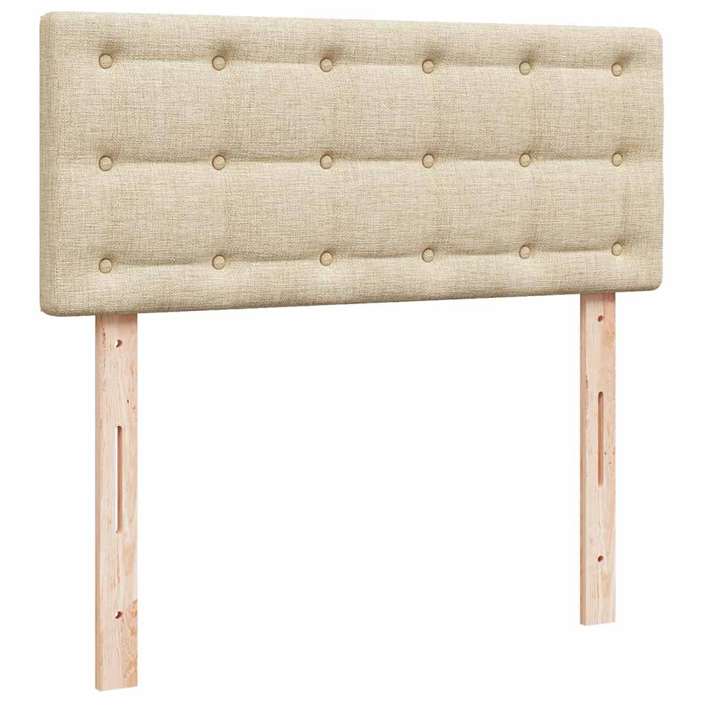 Giroletto a Molle con Materasso Crema 120x200 cm in Tessuto