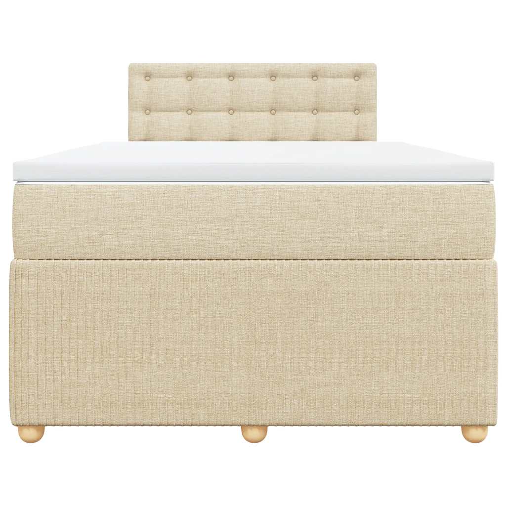 Giroletto a Molle con Materasso Crema 120x200 cm in Tessuto - homemem39