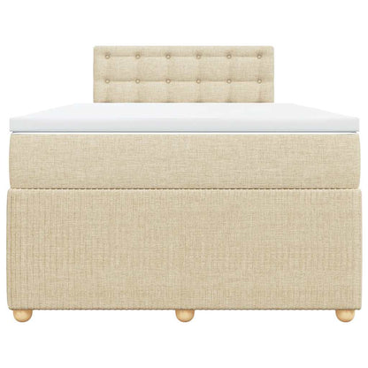 Giroletto a Molle con Materasso Crema 120x200 cm in Tessuto - homemem39