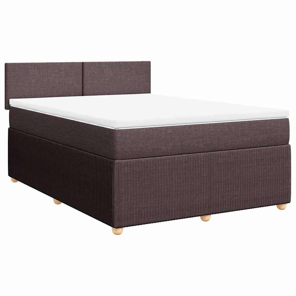 Giroletto a Molle con Materasso Marrone Scuro 140x190cm Tessuto | homemem39