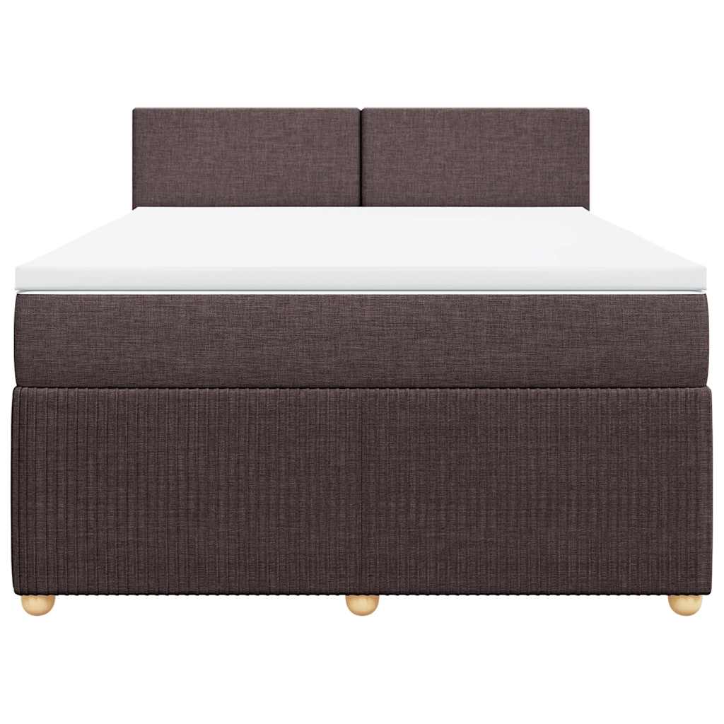 Giroletto a Molle con Materasso Marrone Scuro 140x190cm Tessuto | homemem39