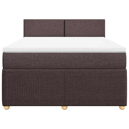 Giroletto a Molle con Materasso Marrone Scuro 140x190cm Tessuto | homemem39