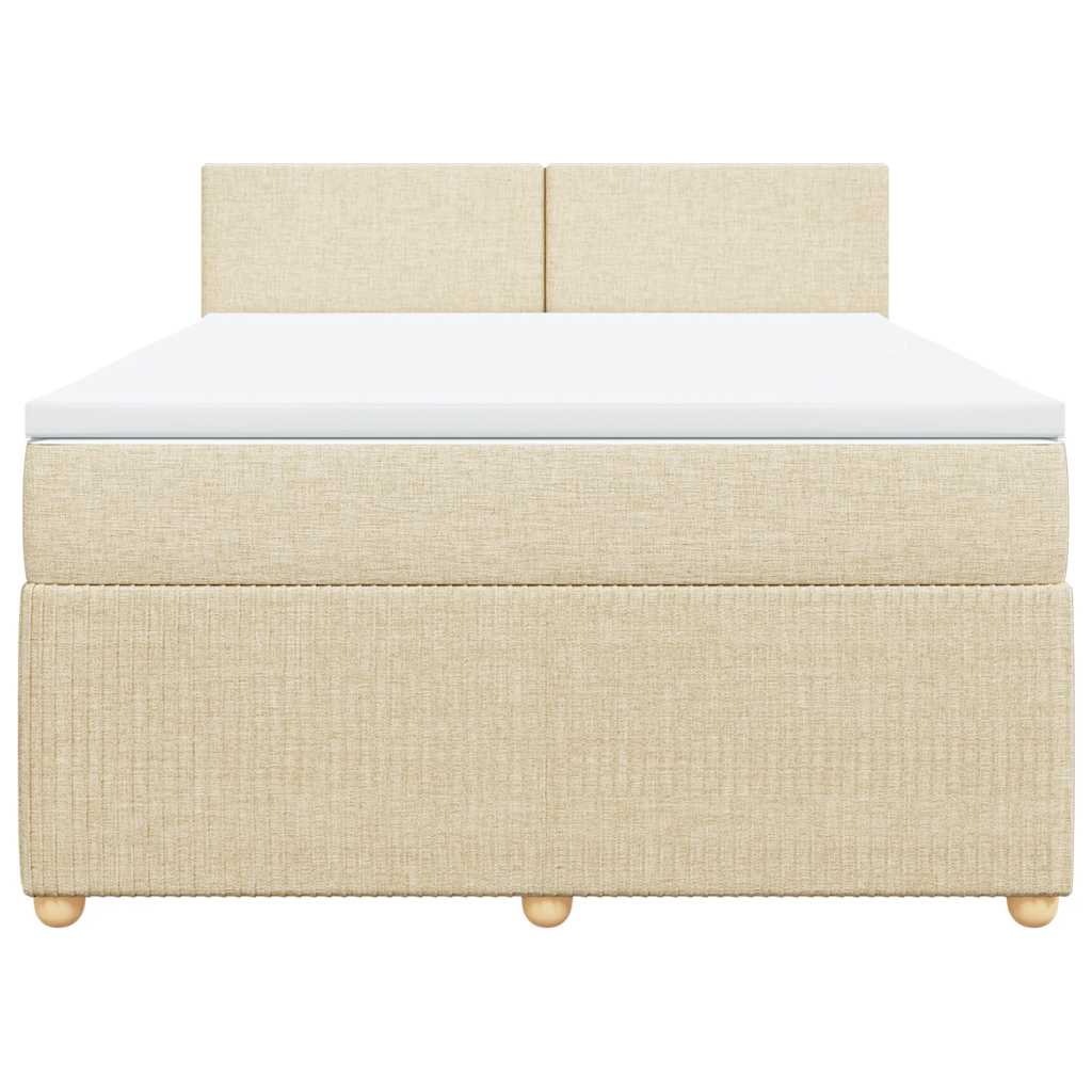 Giroletto a Molle con Materasso Crema 140x19 cm in Tessuto | homemem39