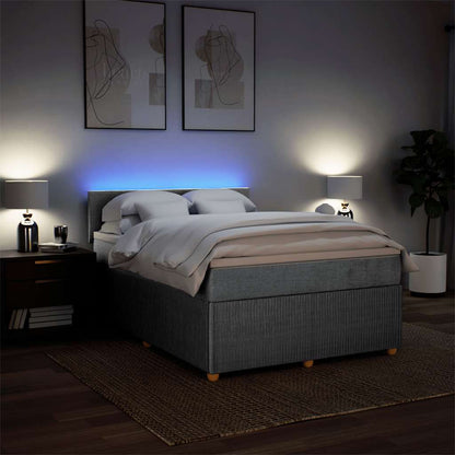 Giroletto a Molle con Materasso Grigio Chiaro 140x190cm Tessuto | homemem39