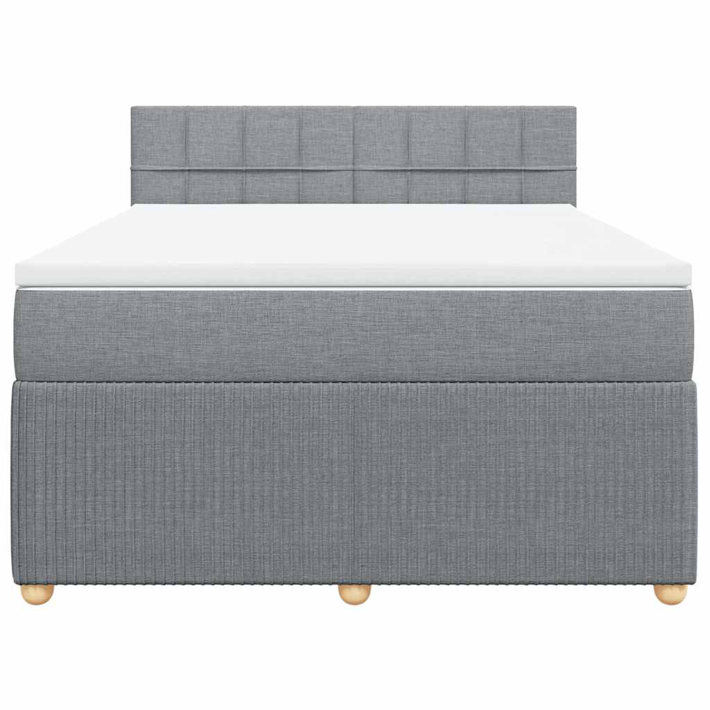Giroletto a Molle con Materasso Grigio Chiaro 140x190cm Tessuto | homemem39