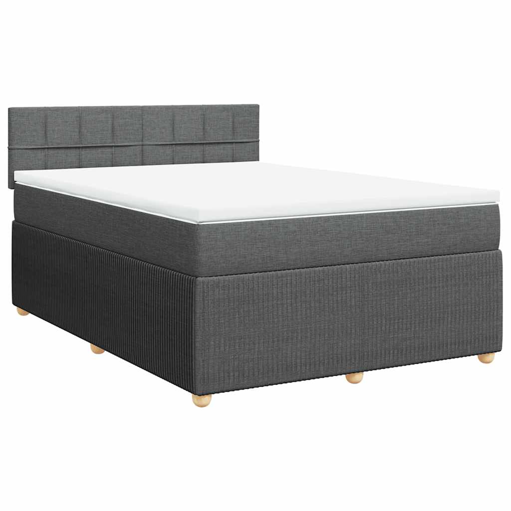 Giroletto a Molle con Materasso Grigio Scuro 140x190 cm Tessuto | homemem39