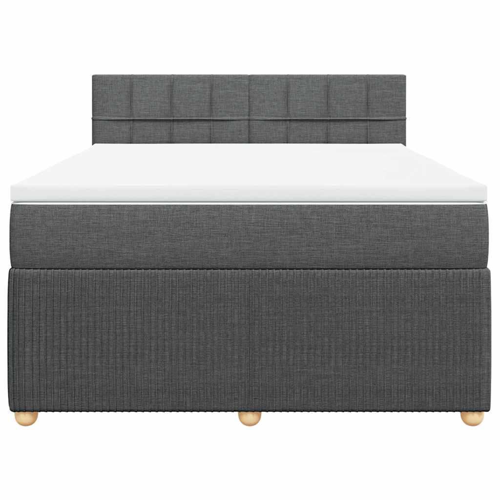 Giroletto a Molle con Materasso Grigio Scuro 140x190 cm Tessuto | homemem39
