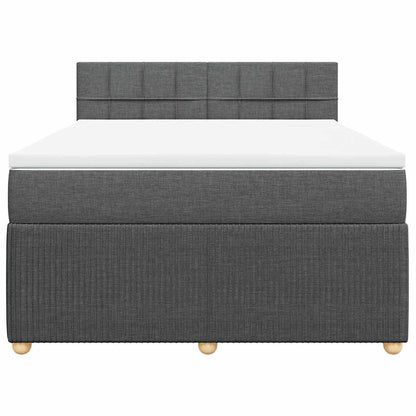Giroletto a Molle con Materasso Grigio Scuro 140x190 cm Tessuto | homemem39