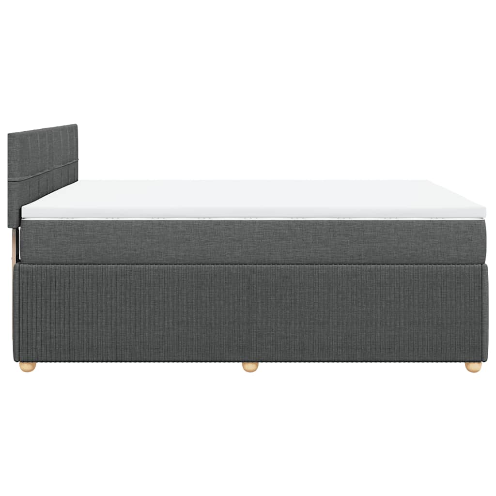 Giroletto a Molle con Materasso Grigio Scuro 140x190 cm Tessuto | homemem39