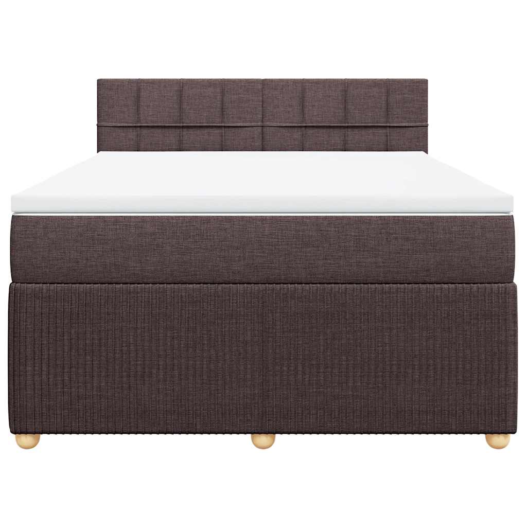 Giroletto a Molle con Materasso Marrone Scuro 140x190cm Tessuto | homemem39