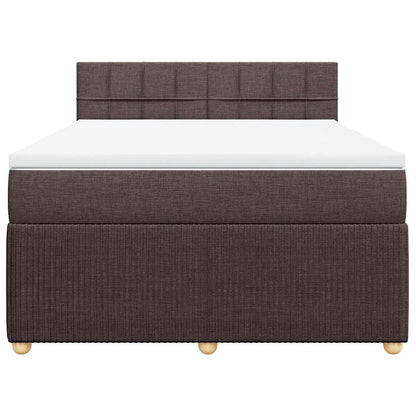 Giroletto a Molle con Materasso Marrone Scuro 140x190cm Tessuto | homemem39