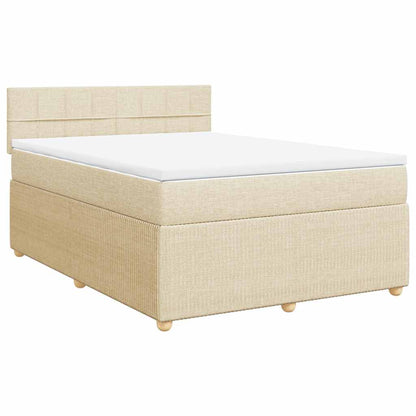 Giroletto a Molle con Materasso Crema 140x19 cm in Tessuto | homemem39