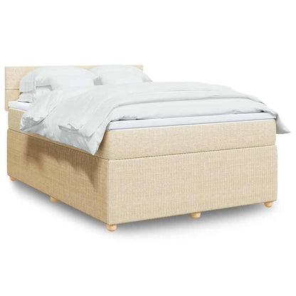 Giroletto a Molle con Materasso Crema 140x19 cm in Tessuto | homemem39