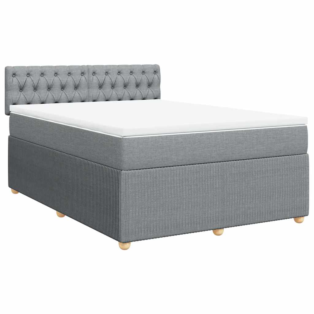 Giroletto a Molle con Materasso Grigio Chiaro 140x190cm Tessuto