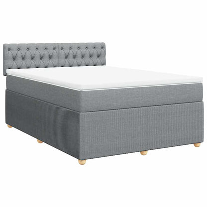 Giroletto a Molle con Materasso Grigio Chiaro 140x190cm Tessuto