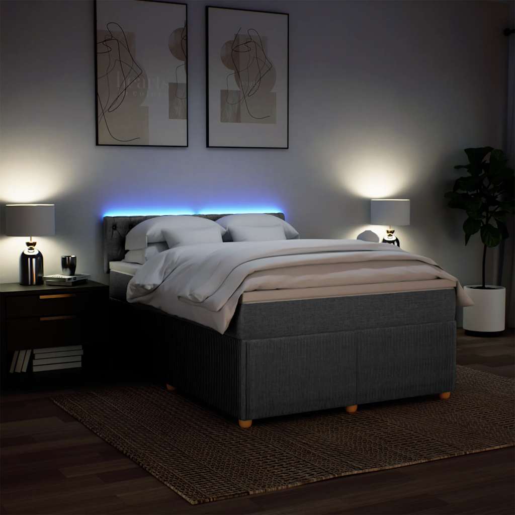 Giroletto a Molle con Materasso Grigio Chiaro 140x190cm Tessuto | homemem39
