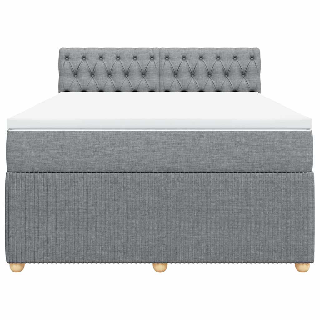 Giroletto a Molle con Materasso Grigio Chiaro 140x190cm Tessuto