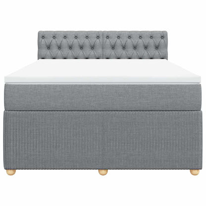 Giroletto a Molle con Materasso Grigio Chiaro 140x190cm Tessuto