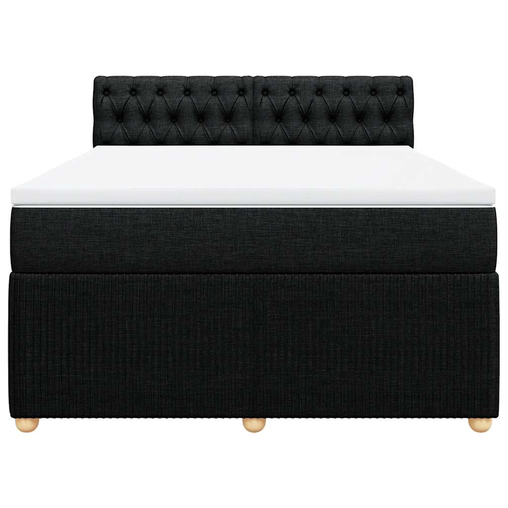 Giroletto a Molle con Materasso Nero 140x190 cm in Tessuto | homemem39