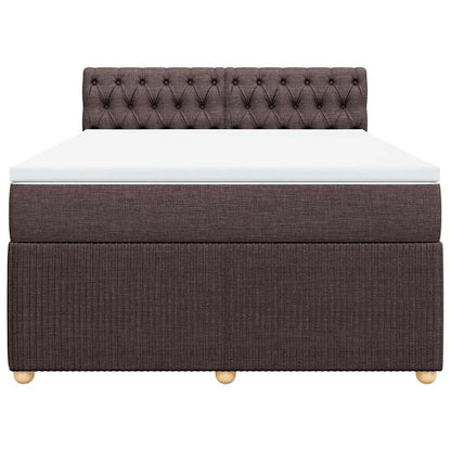 Giroletto a Molle con Materasso Marrone Scuro 140x190cm Tessuto | homemem39