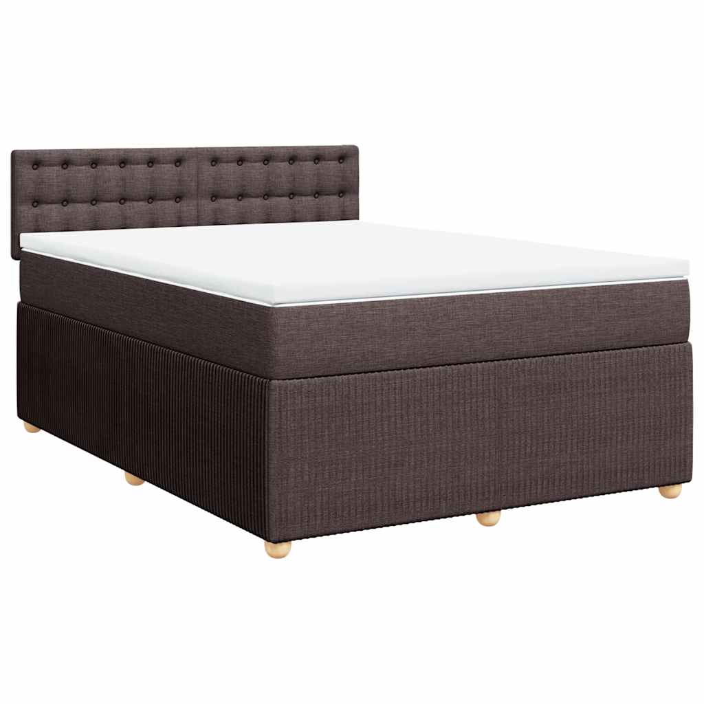Giroletto a Molle con Materasso Marrone Scuro 140x190cm Tessuto | homemem39