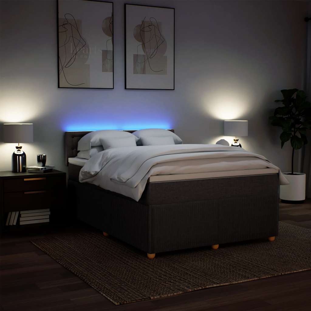 Giroletto a Molle con Materasso Marrone Scuro 140x190cm Tessuto | homemem39