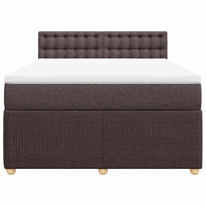 Giroletto a Molle con Materasso Marrone Scuro 140x190cm Tessuto | homemem39