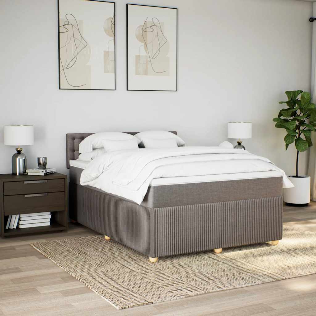 Giroletto a Molle con Materasso Tortora 140x190 cm in Tessuto
