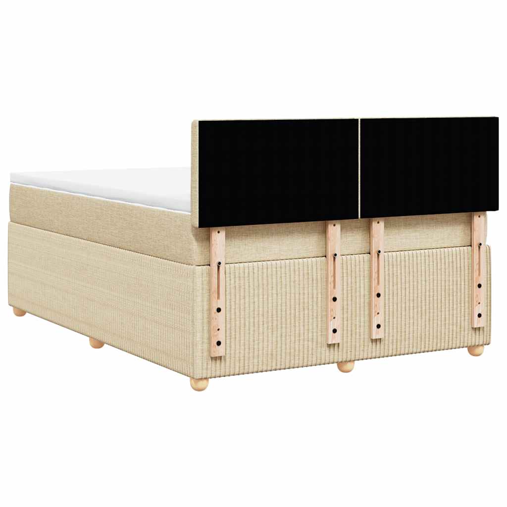 Giroletto a Molle con Materasso Crema 140x19 cm in Tessuto