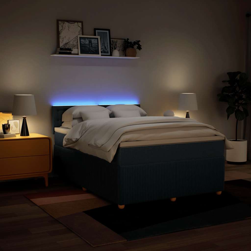 Giroletto a Molle con Materasso Blu 140x190 cm in Tessuto | homemem39