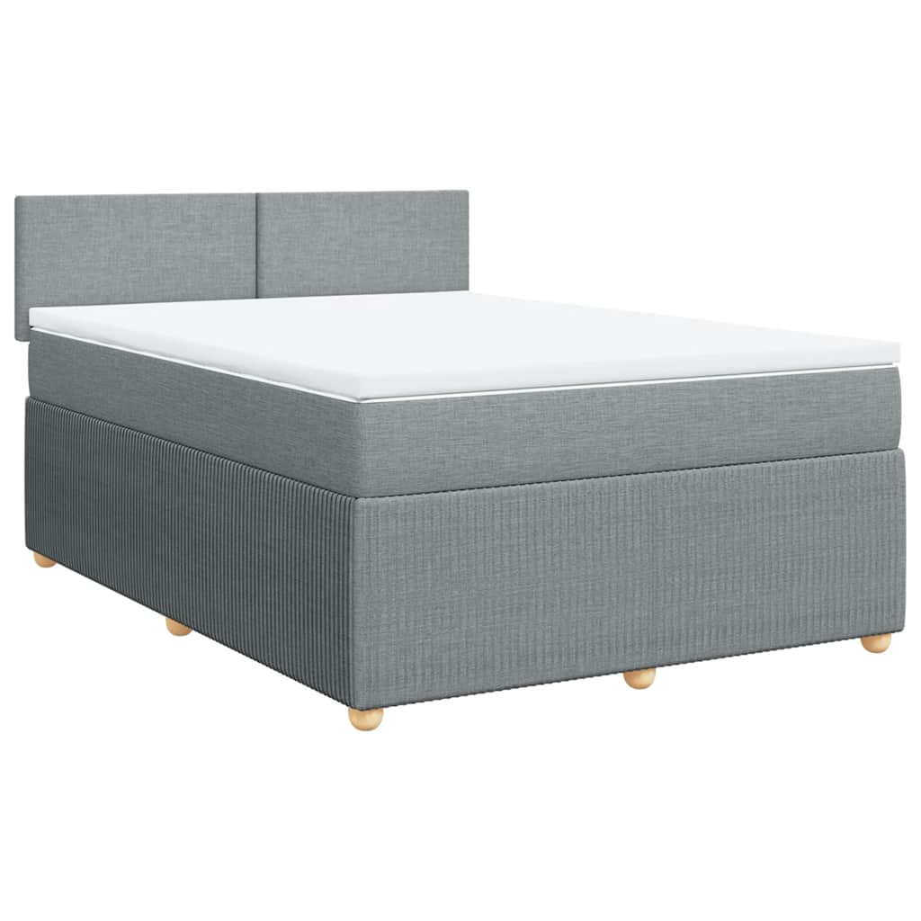 Giroletto a Molle con Materasso Grigio Chiaro 140x200cm Tessuto | homemem39