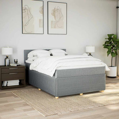 Giroletto a Molle con Materasso Grigio Chiaro 140x200cm Tessuto