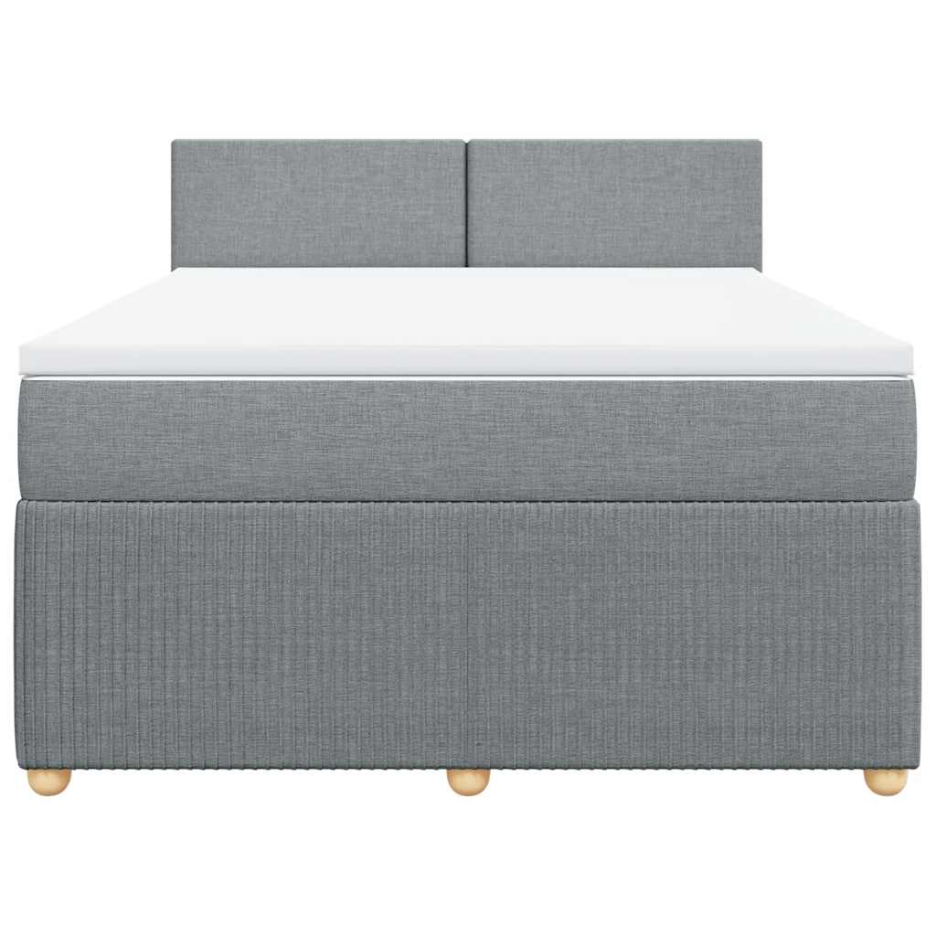 Giroletto a Molle con Materasso Grigio Chiaro 140x200cm Tessuto