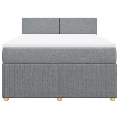 Giroletto a Molle con Materasso Grigio Chiaro 140x200cm Tessuto