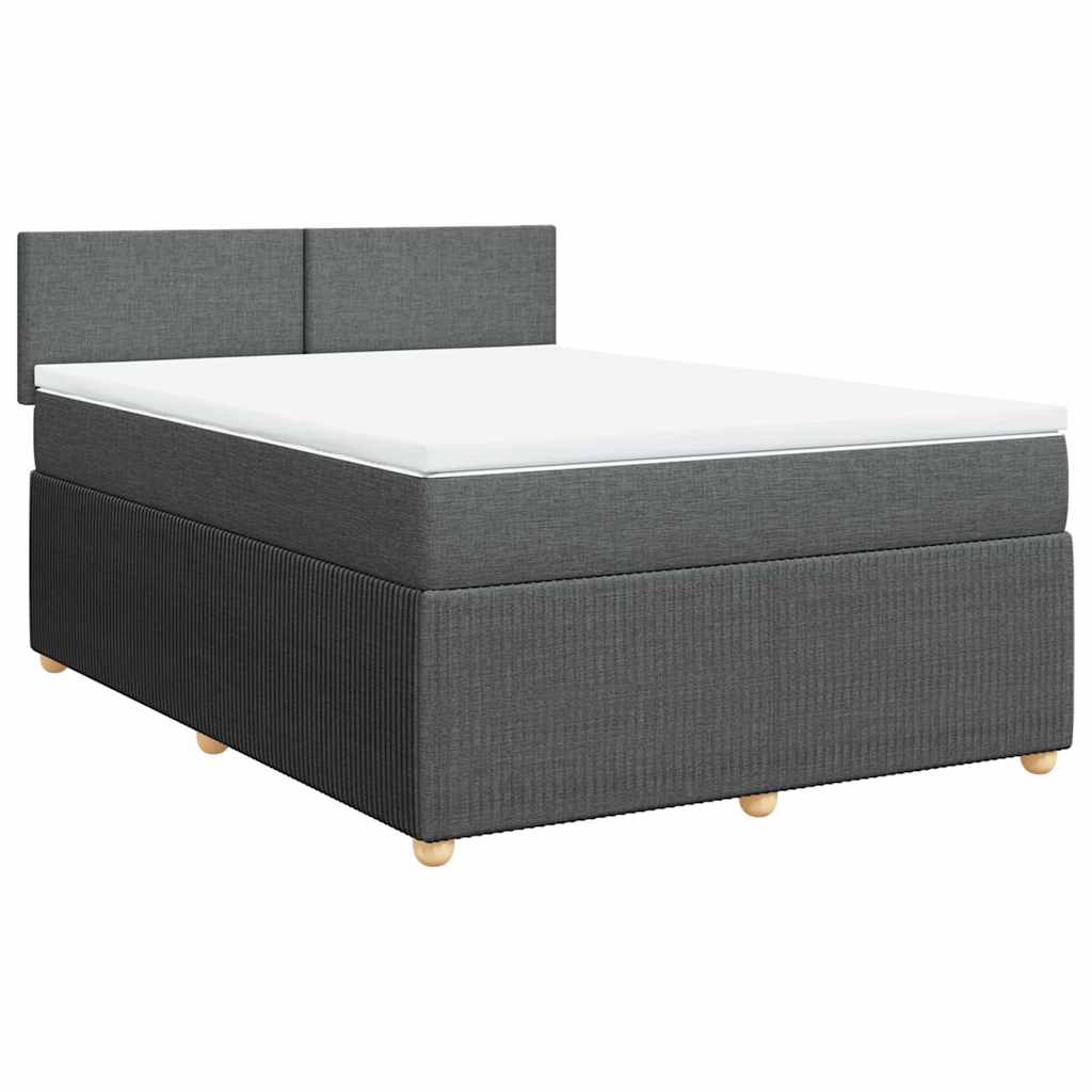 Giroletto a Molle con Materasso Grigio Scuro 140x200cm Tessuto | homemem39
