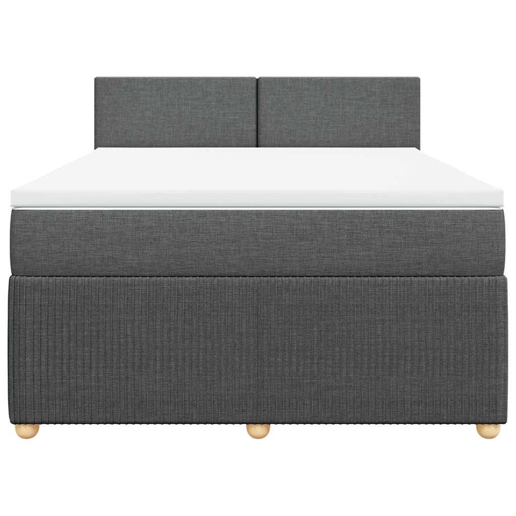 Giroletto a Molle con Materasso Grigio Scuro 140x200cm Tessuto | homemem39